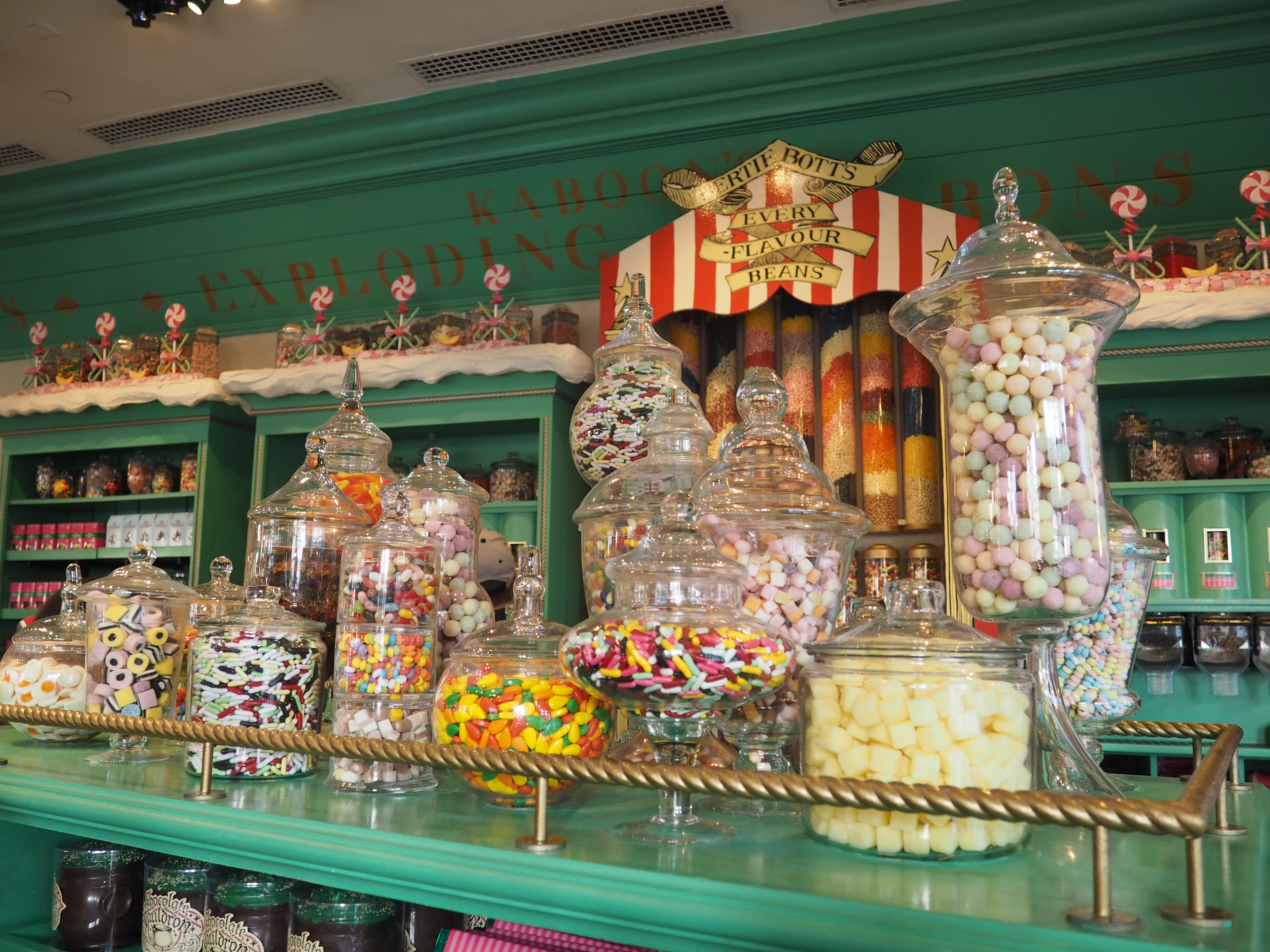 Shop for sweets in Honeydukes following a complete itinerary to Hogsmeade Village
