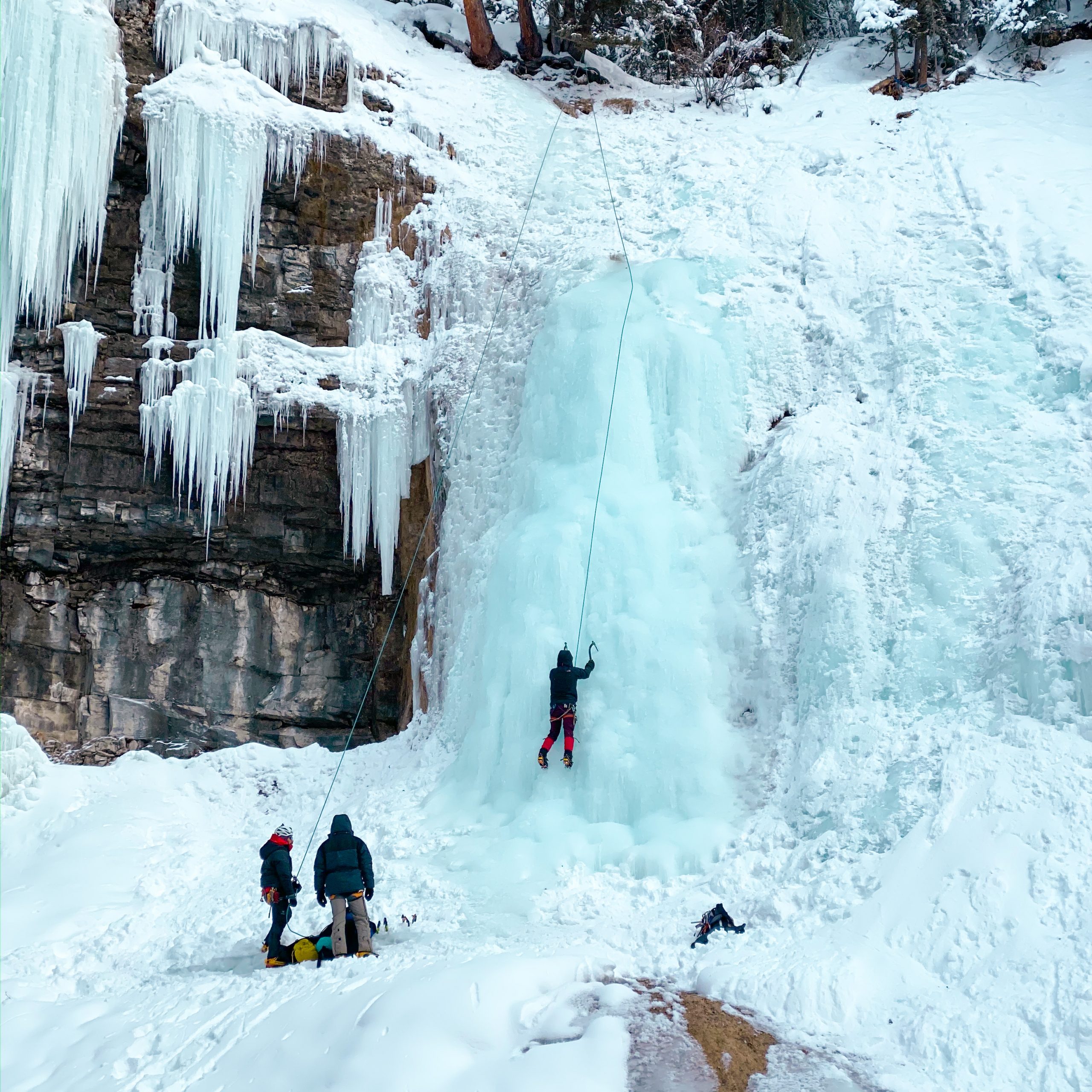 Ice Climbing in Johnston Canyon